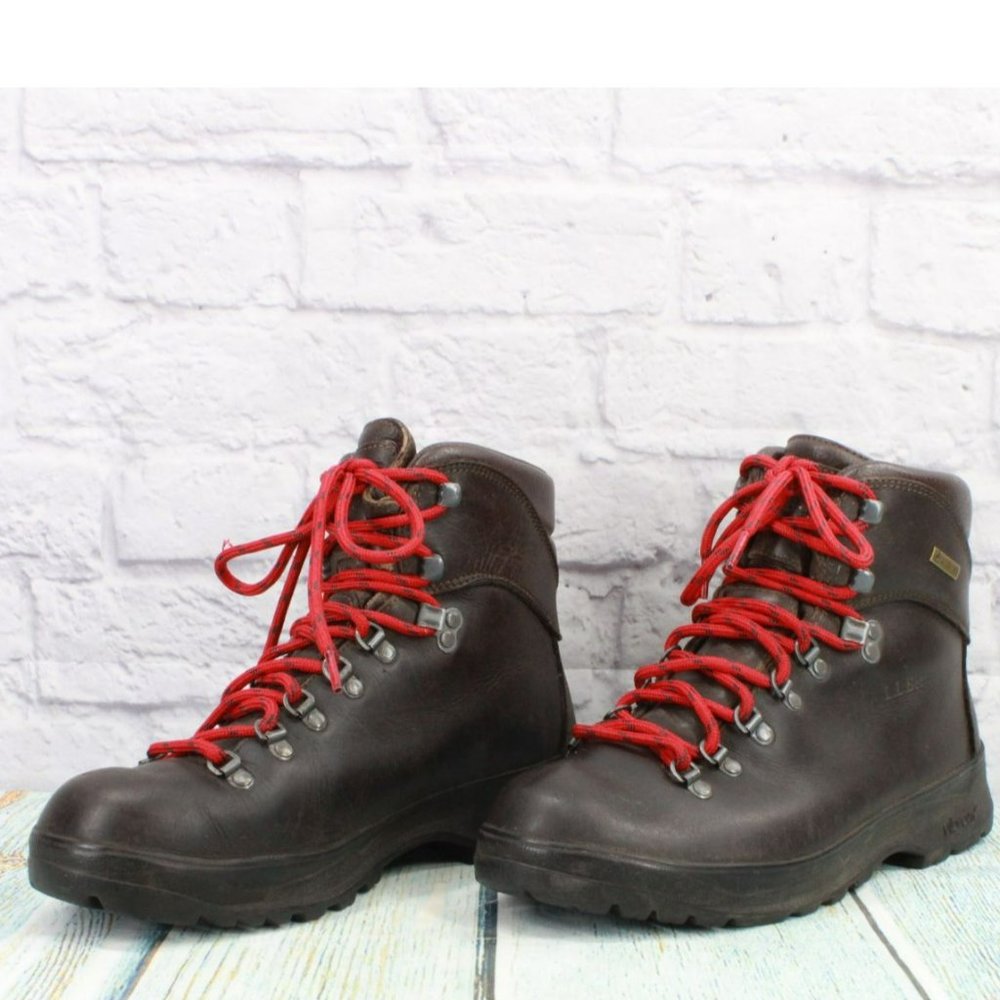LL Bean Brown Leather Lace Up Gore-Tex Hiking Trail Boots Size 9.5 Wide - Picture 2 of 9